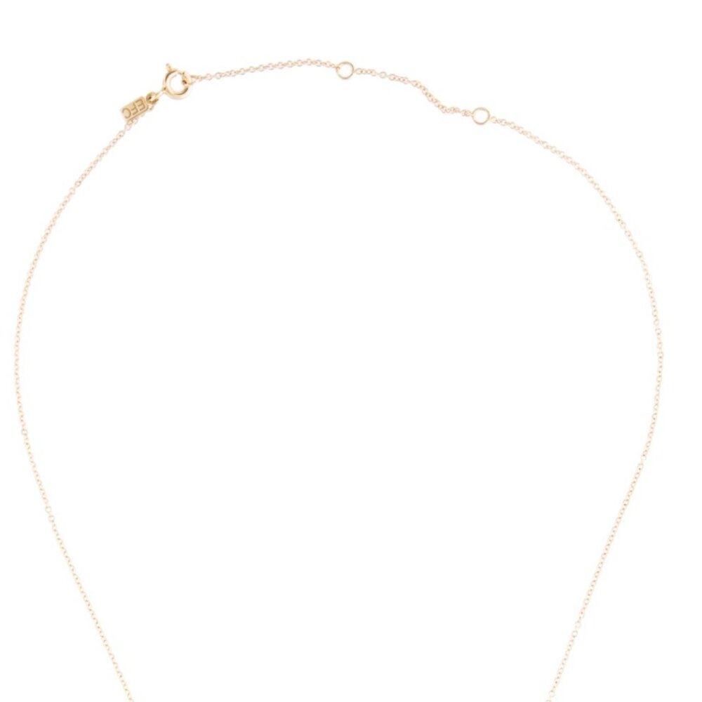 EF COLLECTION 14K YELLOW GOLD  SAPPHIRE PENDANT NECKLACE - Picture 6 of 9